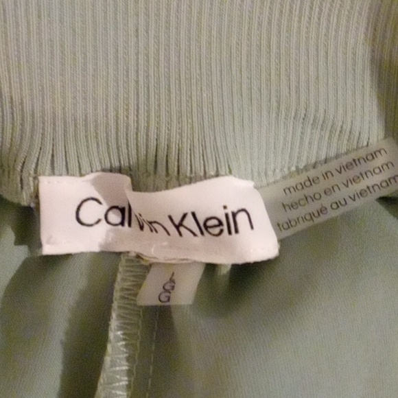 Calvin Klein Soft Green Wide Leg Trousers - Picture 5 of 5
